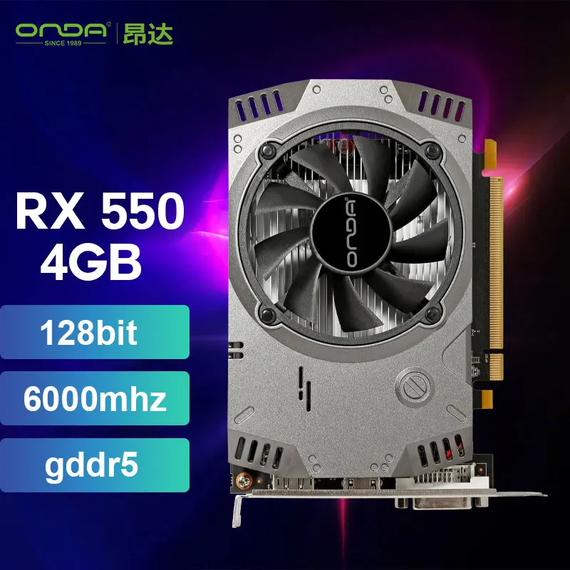 

Видеокарта ONDA RX 550, 4 Гб, 6000 бит, МГц, gddr5
