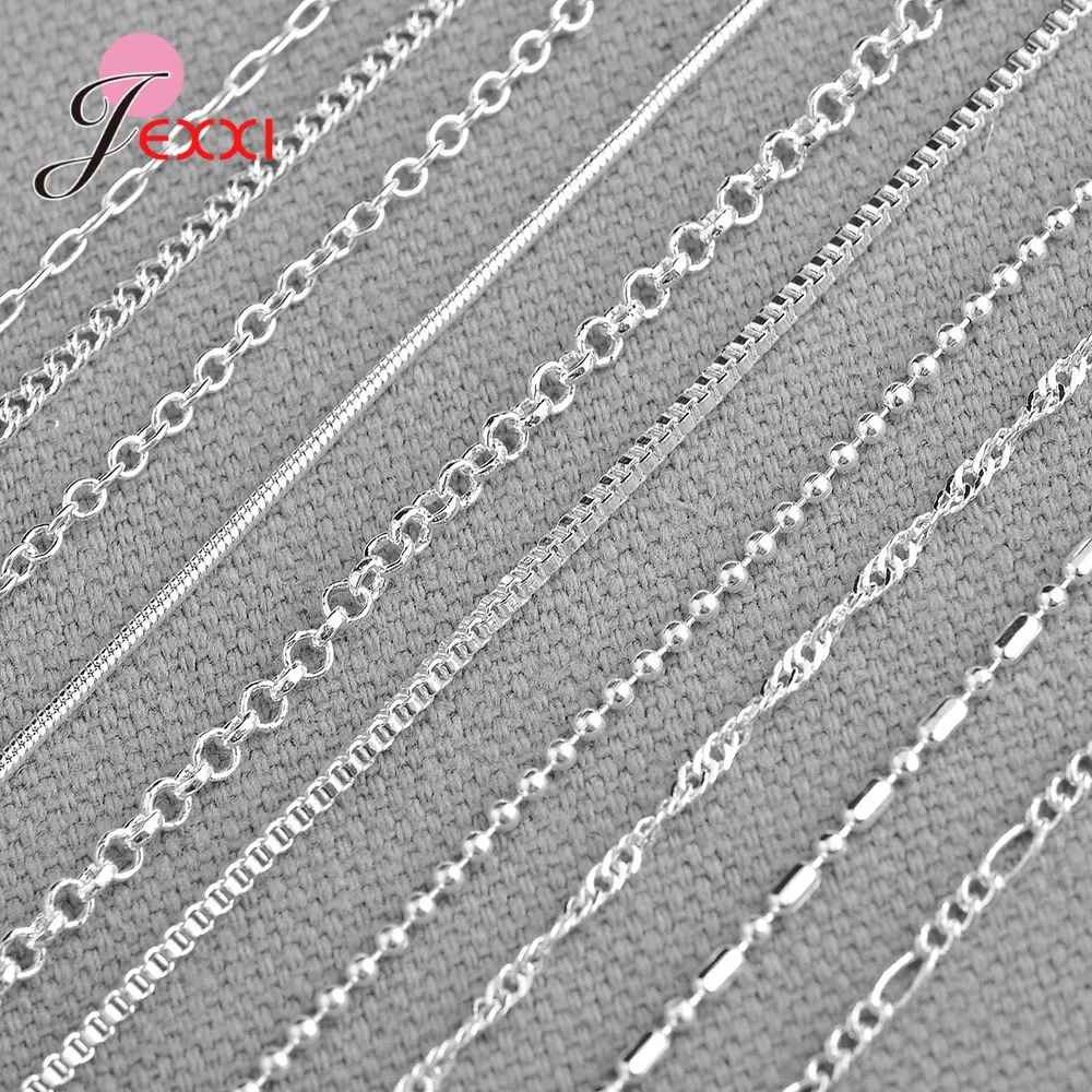 

5PCS Wholesale 90% Off Big Promotion Diverse Different Sizes Necklace Chain 925 Sterling Silver Conspicuous Jewelry