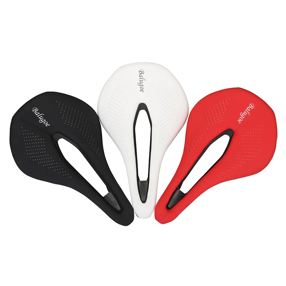 

BALUGOE MTB Road Bicycle Saddle Mountain Bike Racing Saddle PU Material Breathable and Comfortable Soft Seat Cushion 240*143mm