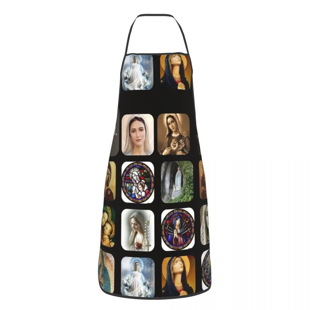 

B.V.M Blessed Virgin Mary Mother Of God Kitchen Baking Aprons Anti-greasy Pinafores for Men Women Chef Home Cleaning Gardening
