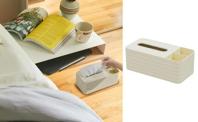 

Домашний держатель для салфеток, диспенсер для салфеток с боковым органайзером, простой держатель для салфеток, бытовая Автомобильная бумажная крышка