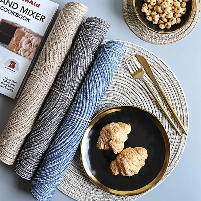 

Cotton Yarn Round Table mat Waterproof Dining Tableware Mat Non-Slip Napkin Bowl Pads Drink Cup Coasters Kitchen Accessories NEW