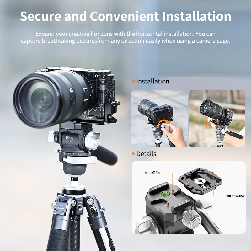 Горизонтальная шаровая головка Ulanzi EH09 Arca Quick Release для штатива 360 °