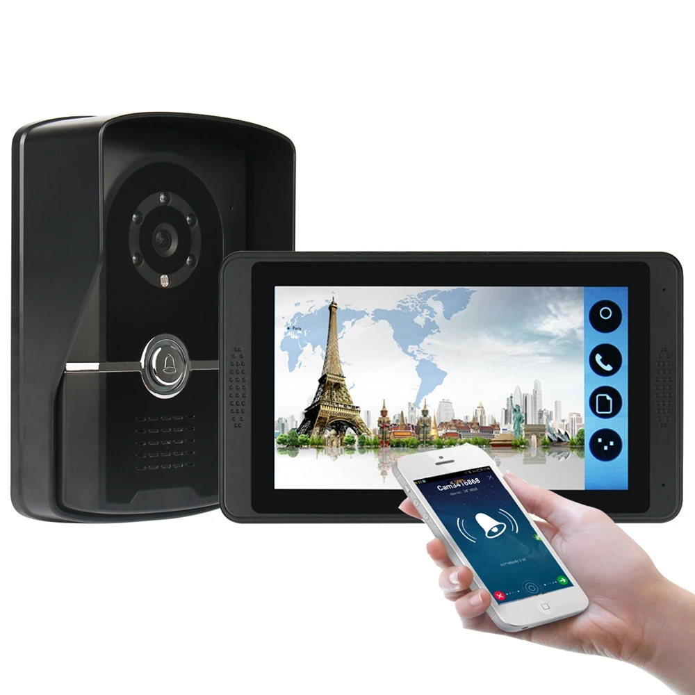 

720P 1.0MP Video Doorbell 4 Wired Wifi Video Door Phone with 7 Inch Monitor