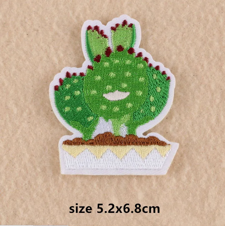 Новое поступление 10 шт. вышитая нашивка с растением кактуса утюг на аппликации