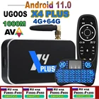 ТВ-приставка UGOOS X4 PLUS Pro Android 11 Amlogic S905X4 DDR4 4 ГБ ОЗУ 32 Гб 64 Гб 2,4G 5G Wifi BT 4K Youtube Google Play S905X3 CUBE