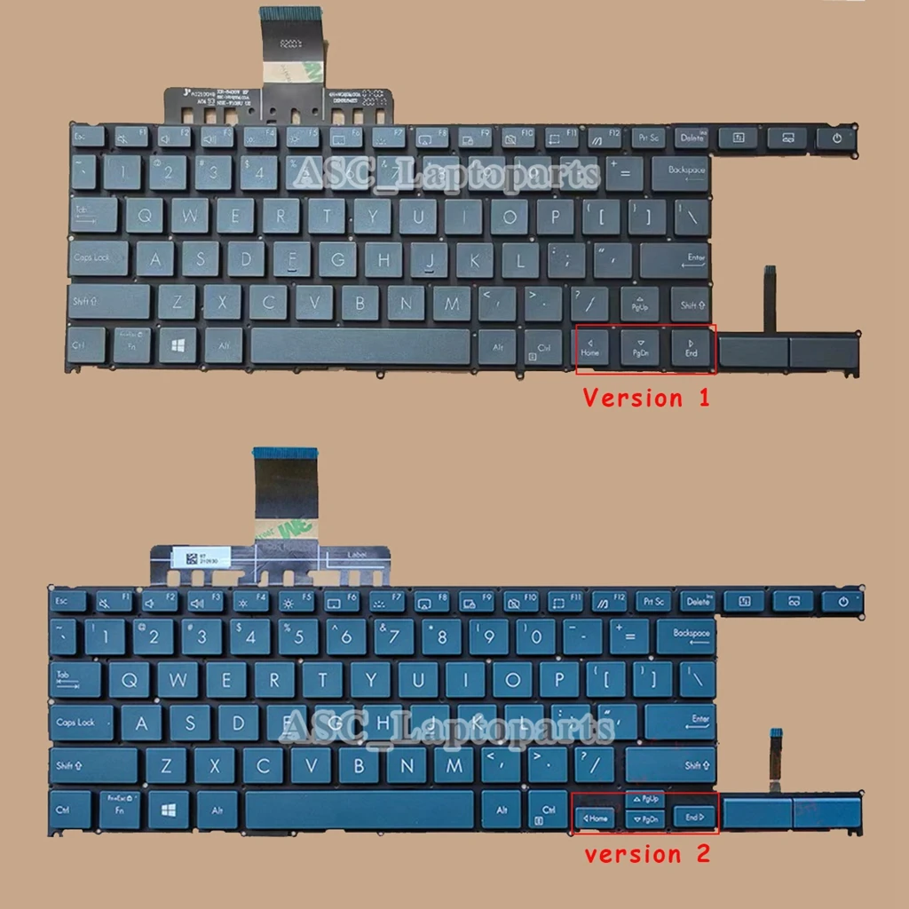 

New US Keyboard for ASUS Zenbook Duo 14 UX482 UX482E UX482EA UX4100E UX481 UX481FA UX481FAY UX481FL UX481FLY Blue , BACKLIT