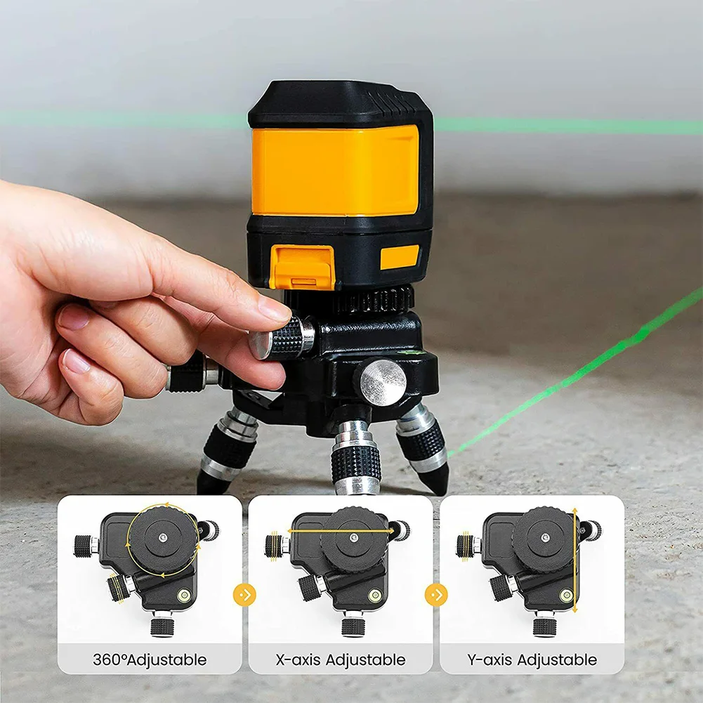 

Laser Levels Bracket 360° Stand Swivel Tripod Base Height-adjustable 1/4\" To 5/8\" Fine-tuning Level Meter Base Aluminum Alloy