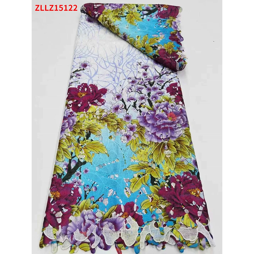 Большая Акция Африканское французское кружево Водорастворимая цветная ткань