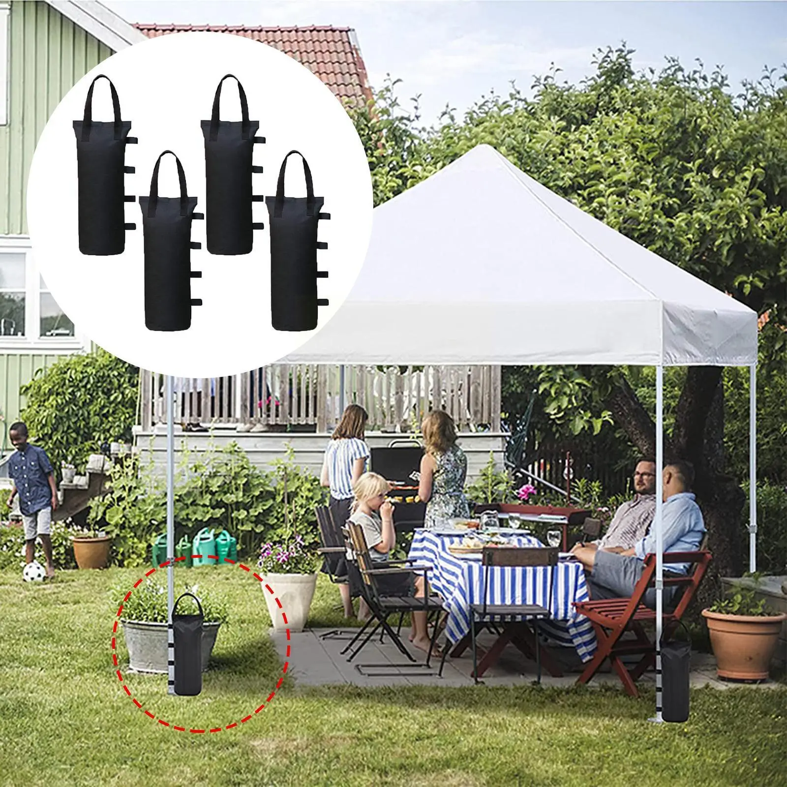 

4pcs Canopy Sand Bag Outdoor Camping Tent Sand Bag Fixing Tent Windproof 800D SandBag Accessories Oxford Sandbag Weights Le T1X7