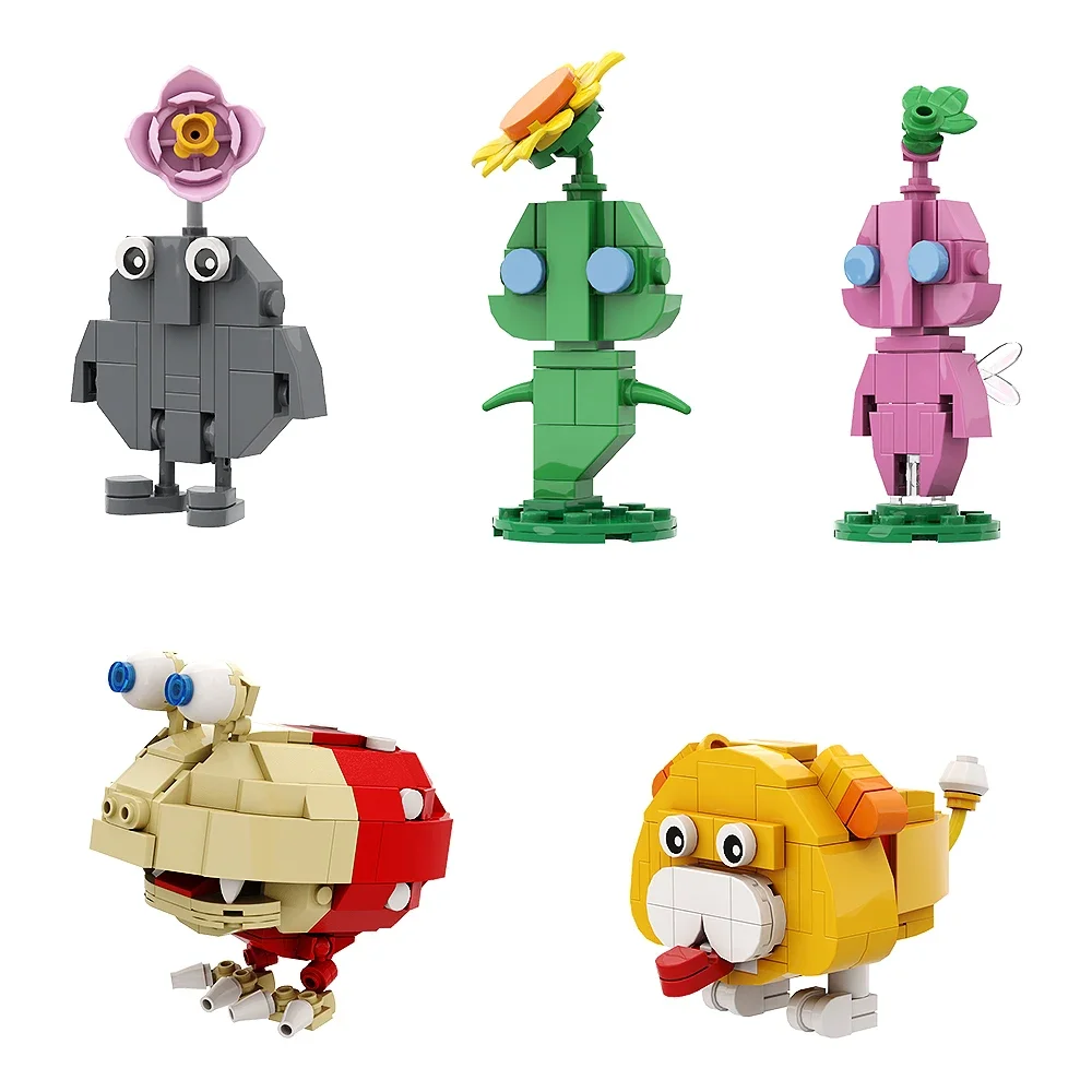 Фото MOC аниме Pikmined Hocotate Olimar Asteroid Bricks Set Monster Game №5