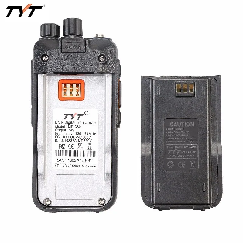 TYT MD-380 dmr портативная рация 5 Вт 2000 мАч двусторонняя радиостанция uhf vhf GPS