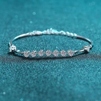s925 sterling silver womens jewelry is connected with the flesh and blood cool wind moissanite stone bracelet
