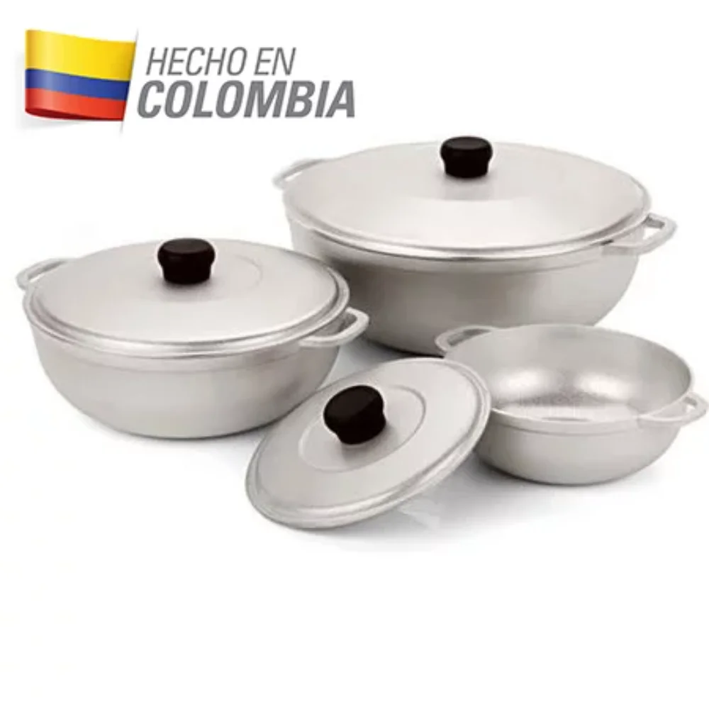 

Imusa 3Pieces Colombian Cast Aluminum Caldero or Dutch Oven Set with Lid pots and pans pots and pans set