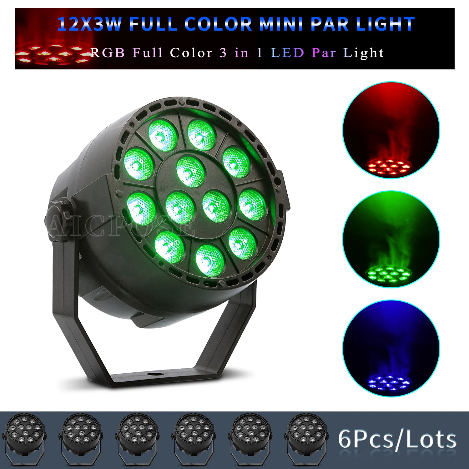 Миниатюрный светодиодный светильник Par RGBW сценический цветной RGB для вечеринки