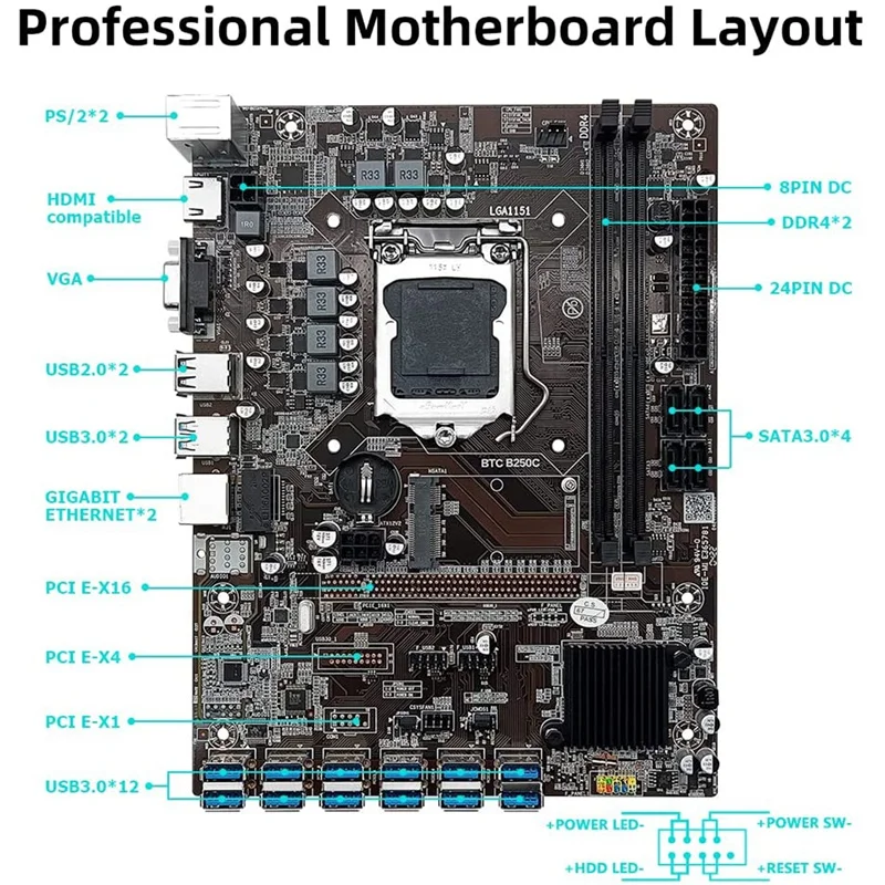

Материнская плата LGA1151 с черным слотом DDR4 + процессор G4400 + термопаста + кабель переключателя + кабель SATA + сетевой кабель RJ45, 1 комплект