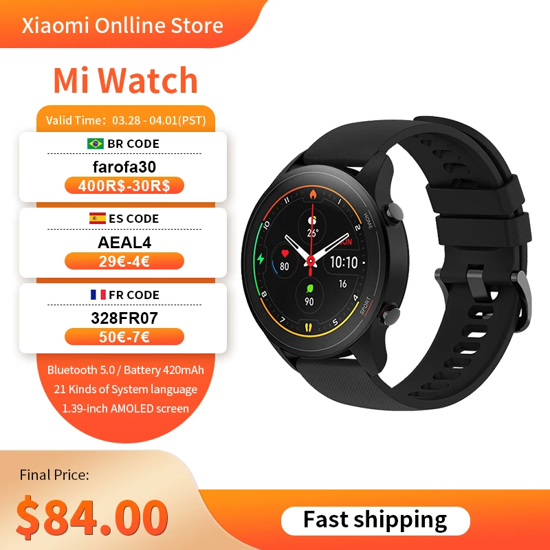 

[admitadBF7 3669₽ - 513.6₽ ] Умные часы Xiaomi Mi, GPS, фитнес-трекер для взрослых, пульсометр, монитор сна, водонепроницаемые спортивные часы 5 АТМ, 1,39 дюйма