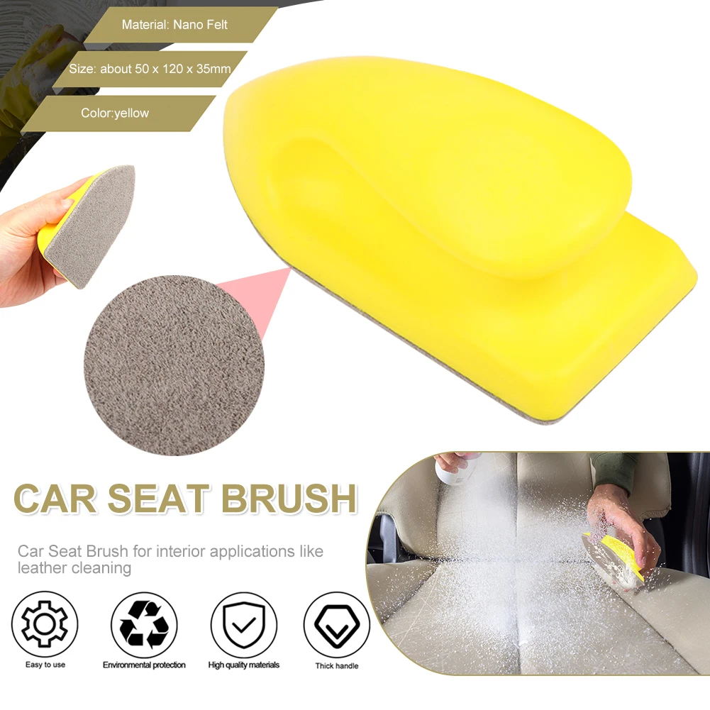 

1Pcs Car Leather Seat Nano Cleaning Brush Auto Care Detailing Polishing Tool Car Interior Cleaning Brush Felt Washing Tool