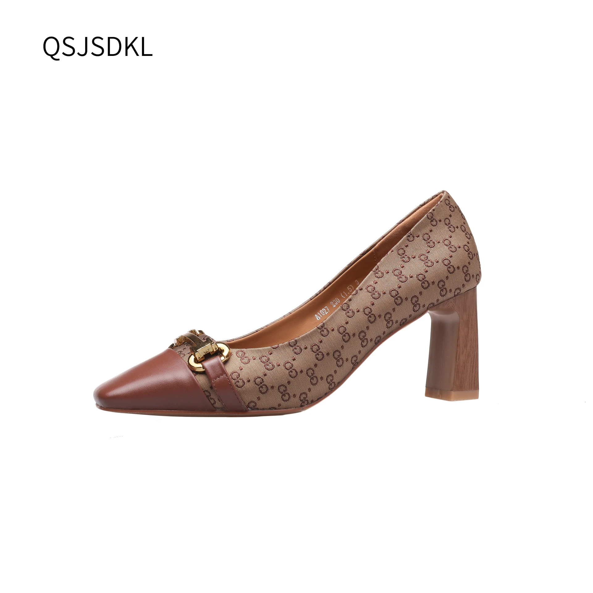 

Туфли-лодочки женские в стиле ретро, повседневная обувь с открытым носком, высокий толстый каблук, разноцветные, 2022