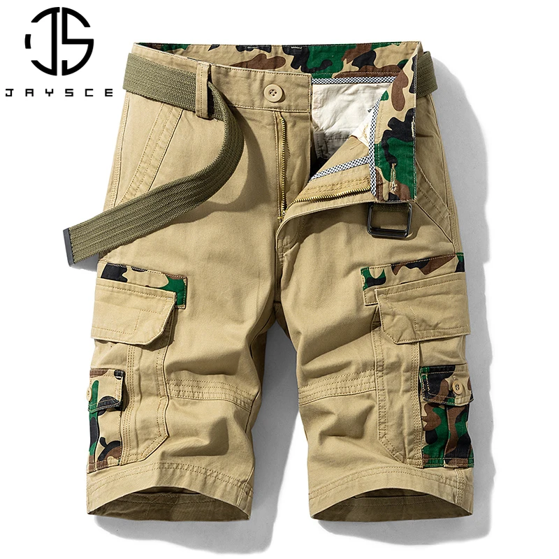 

JAYSCE Men’s Fashion Shorts Cotton Casual Summer Work Combat Pants Classic Short Oversized Cargo Pants Breathable Beach Shorts