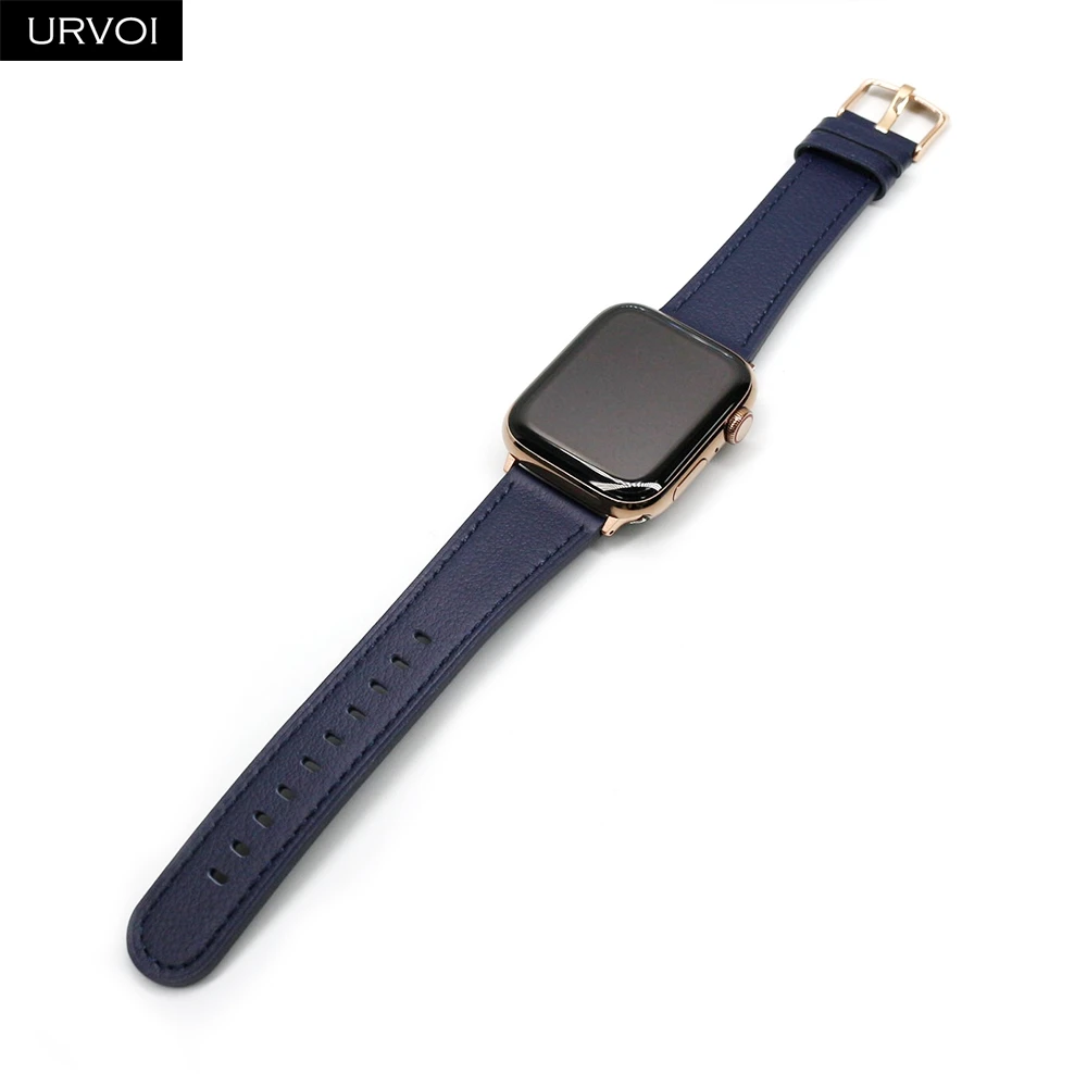 Ремешок URVOI для Apple Watch ultra series 8 7 6 SE 54 браслет из натуральной кожи iWatch с