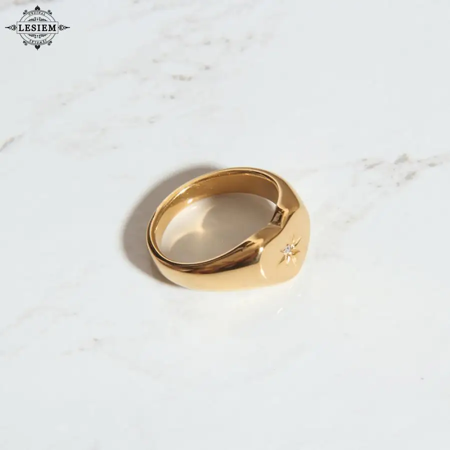

LESIEM New Arrival!! 18KGP Gold plated size 6 Goddess Engagement rings love light ring opal High Quality Jewelry
