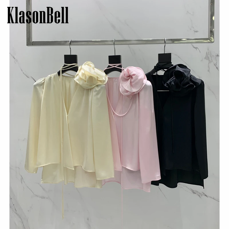 

7.6 KlasonBell Detachable Flower Decoration Elegant Temperament Acetate Shirt / Blouse Women 3 Color