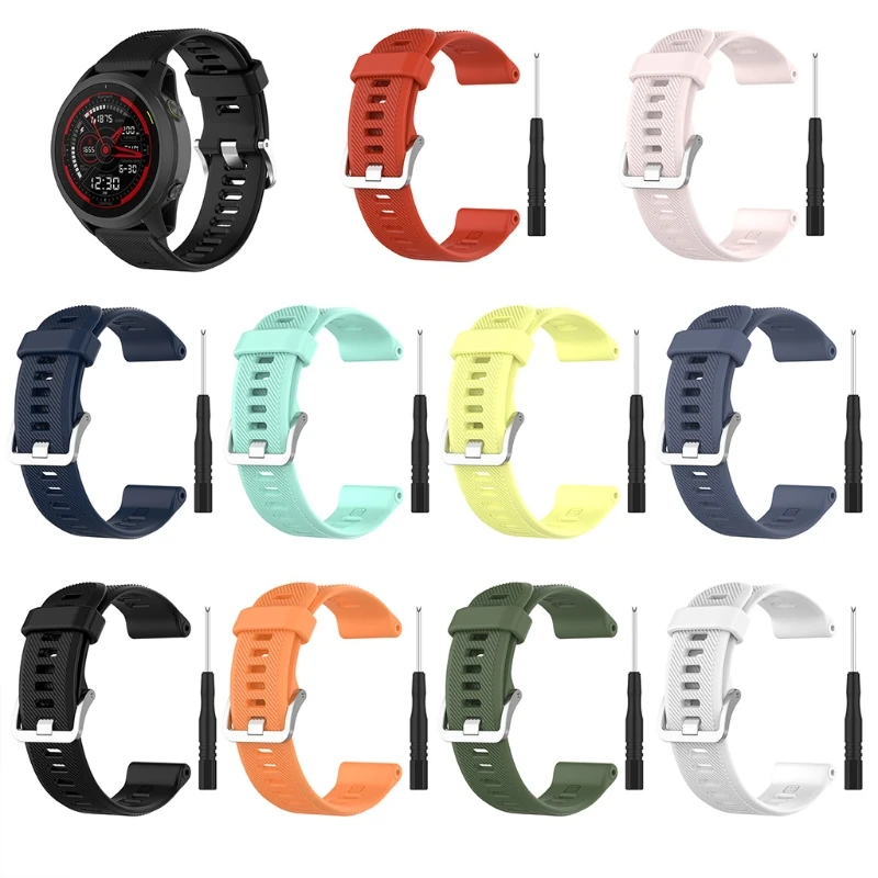 

Colorful Silicone Watch Strap Band for Forerunner 745 Strap Non-slip Adjustable for Smart Bracelet Replacement Accessor
