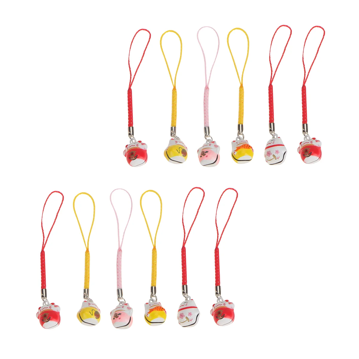 

Hanging Cat Bell Keychain Cell Pendant Adornment Copper Ornaments Mobile Decor Buckle Ornament Lovely Strap Charms Cartoon Charm