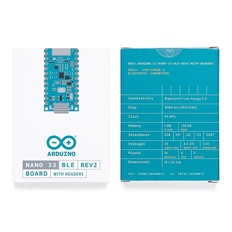 Итальянская оригинальная макетная плата spot ARDUINO NANO 33 BLE REV2 ABX00071 nRF52840