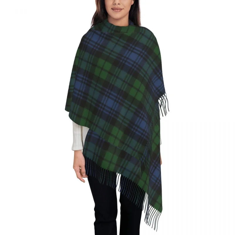 

Personalized Print Black Watch Ancient Original Scottish Tartan Scarf Women Men Winter Fall Warm Scarves Shawls Wraps