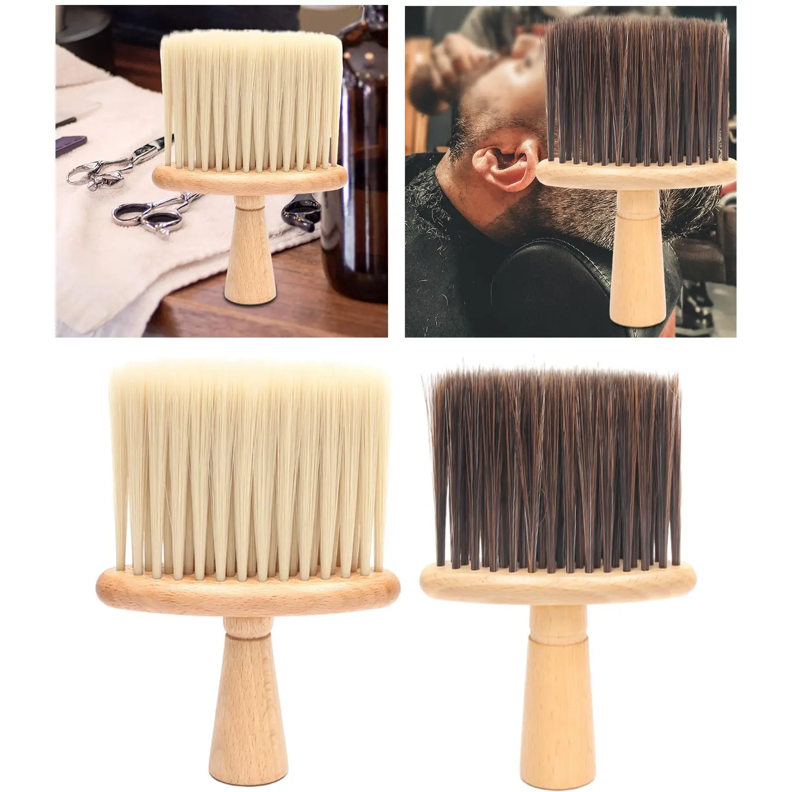 

Щетка для лица и шеи, Парикмахерская с деревянной ручкой для стрижки и бритья