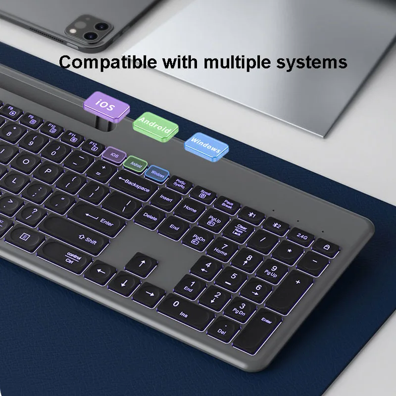 Беспроводная клавиатура RGB Mute маленькая свежая и подсветка мыши бесшумная