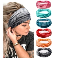 headbands for women boho tie dye yoga wide knotted sport head wraps turbans