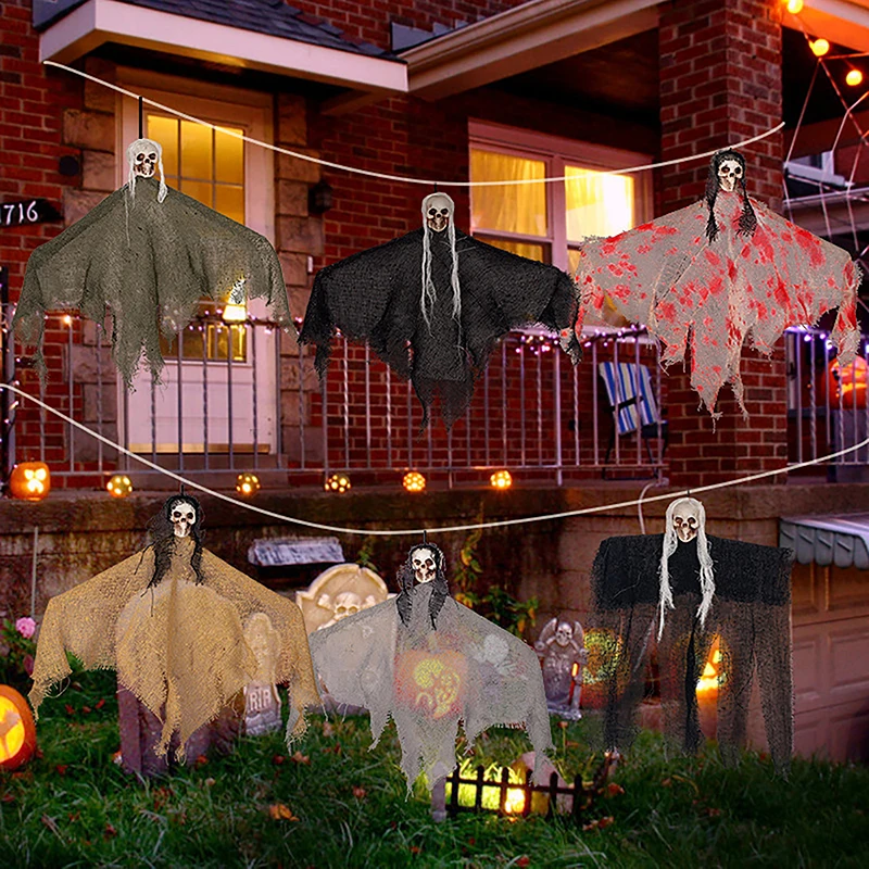 

Halloween Decoration Ghosts Zombies Haunted House Bar KTV Horror Atmosphere Charm Hanging Cloaks Mini Ghosts Home Door Decor
