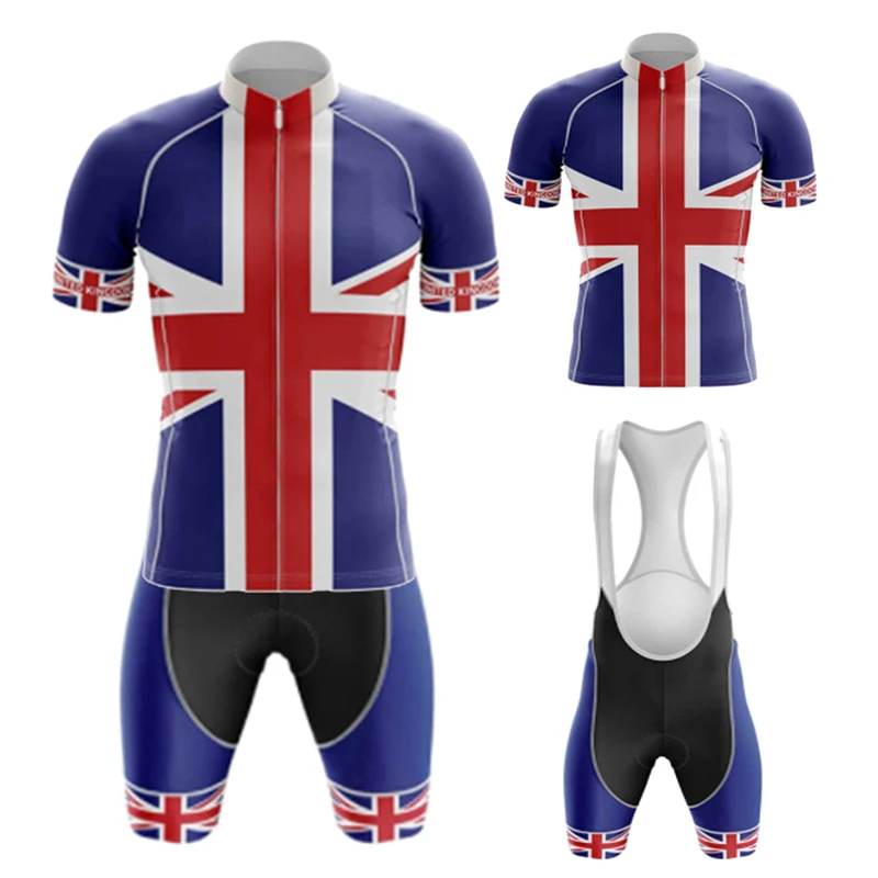 

England Bike Team 2022 Summer Short Sleeve Quick Dry Cycling Jersey Set MTB Sport Cycling Clothing Mens Bike Wear Ropa Ciclismo
