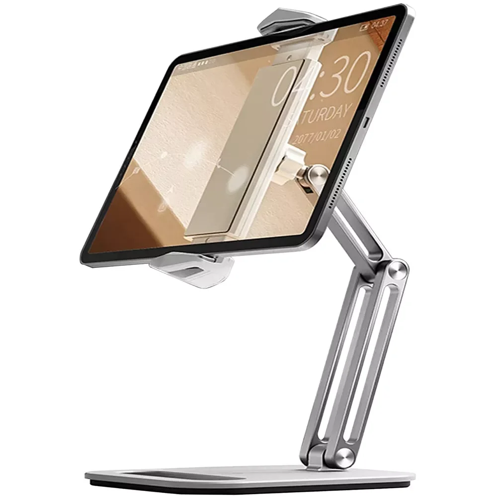 

Foldable Tablet Stand Three Shaft Design Multi Angle Adjustable Tablet Support Desktop Aluminum Hands Free Cell Phone Holder