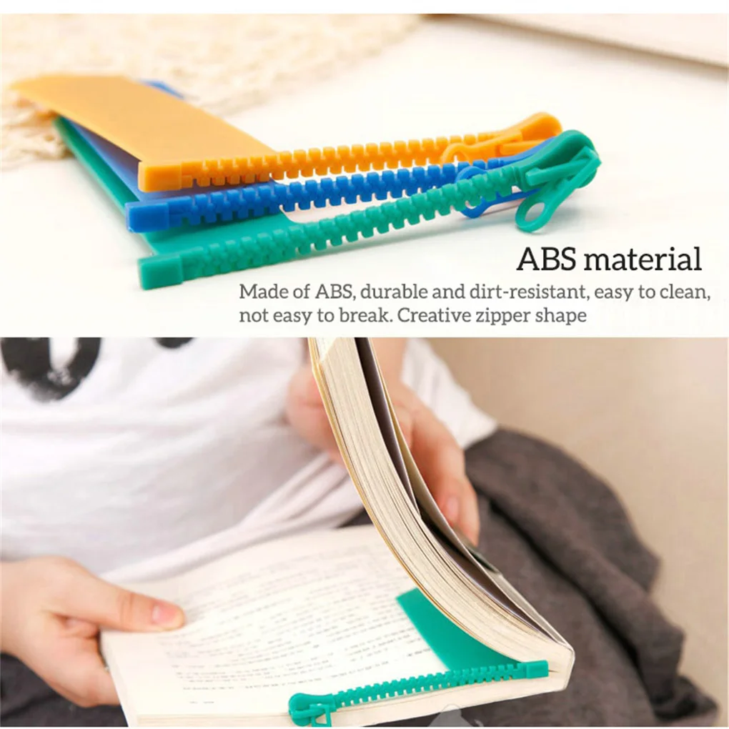 

Pack of 3 Color Random Bookmark Zipper Reading Notes Notepad Stationery Students Read Book Marker Gifts Children