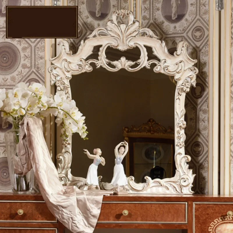 

Европейский резной туалетный столик из цельной древесины, для спальни, для французской принцессы, туалетный столик для виллы