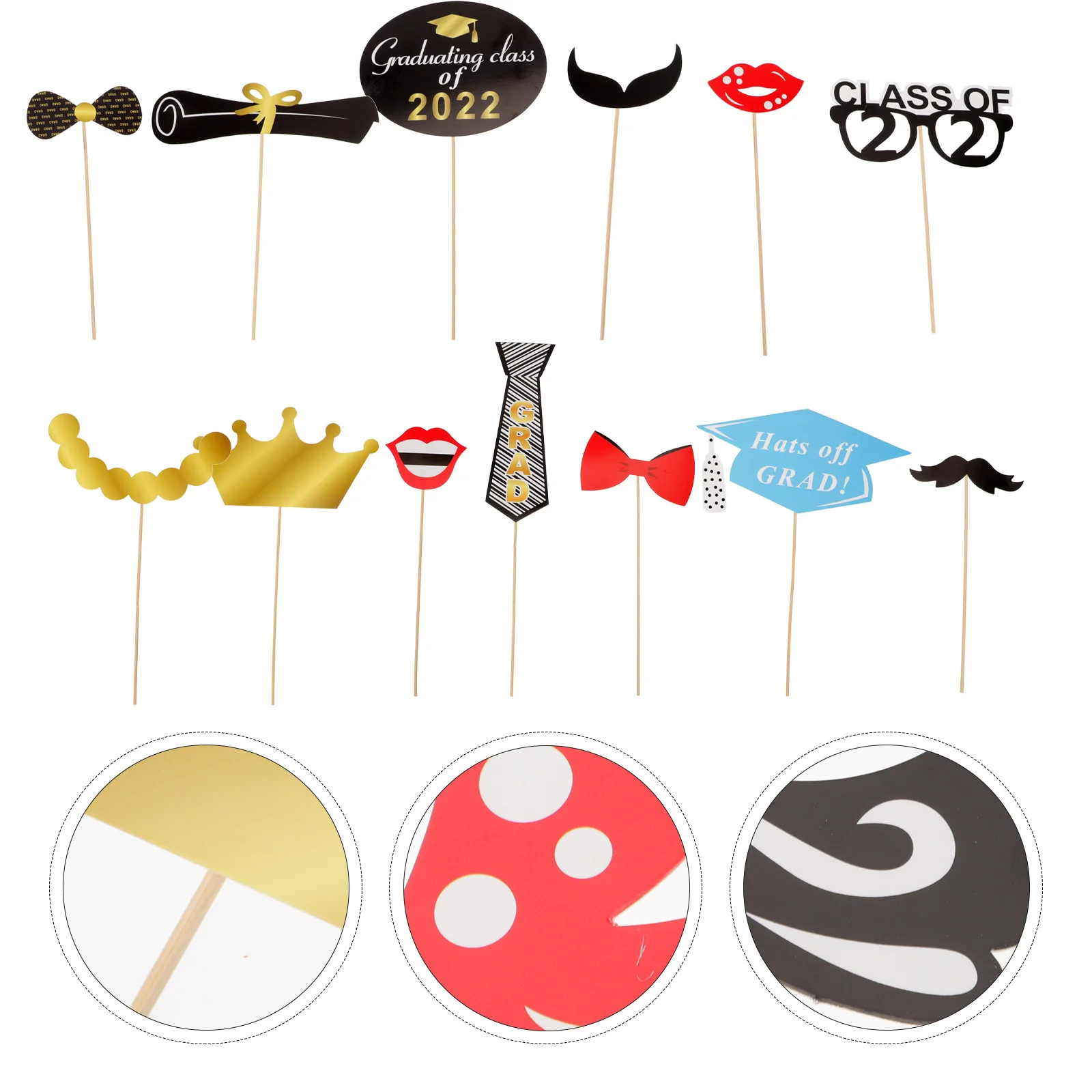 

50PCS Interesting 2022 Graduate Style Photo Props Graduation Season Handheld Paper Props