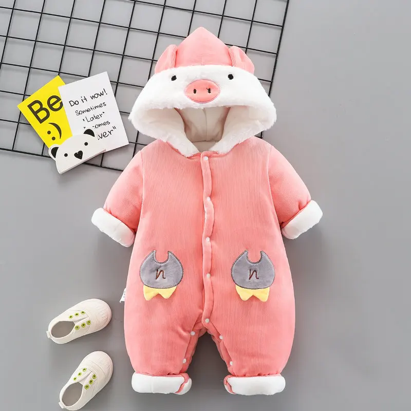 

Thick Cotton Warm Outfit Jumpsuit Overalls Snowsuit Children Boy Clothing New born Cute Panda Baby clothes Winter Hooded Rompers