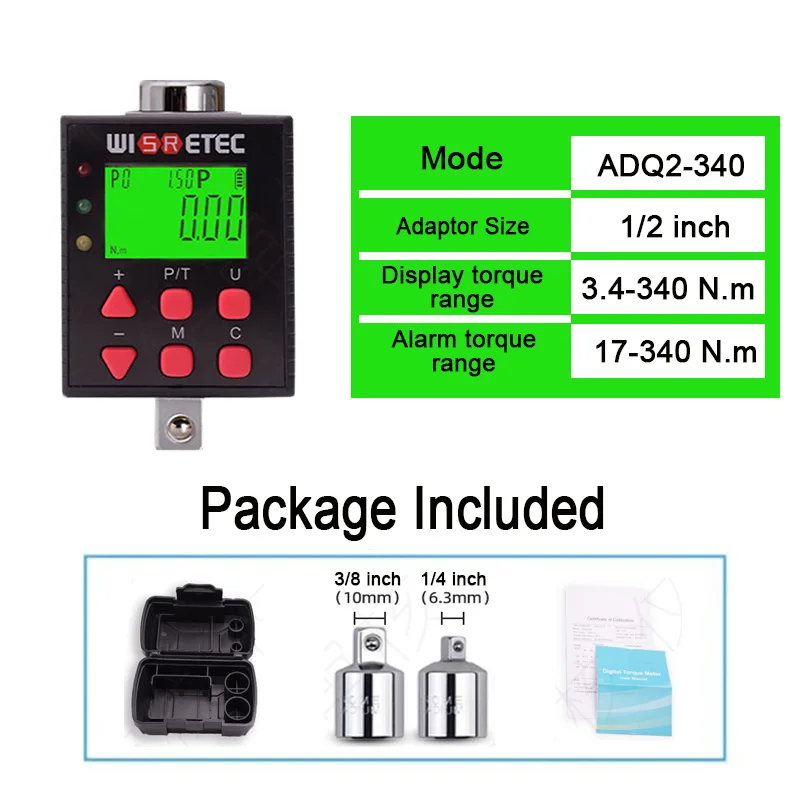 

Цифровой динамометрический адаптер WISRETEC 0,1-340 Нм