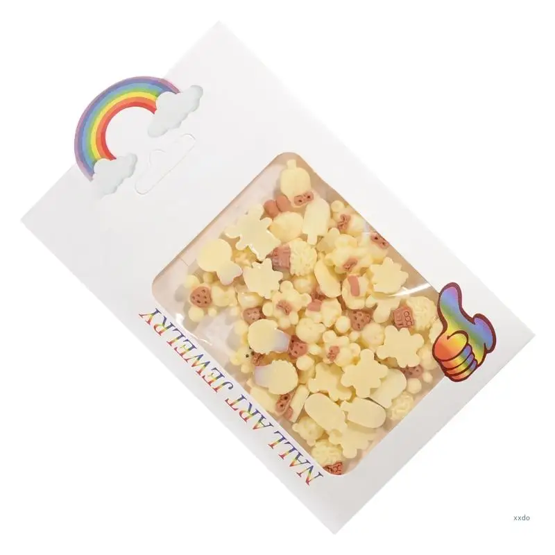 Милые подвески для дизайна ногтей с мороженым шоколадным мишкой украшения из