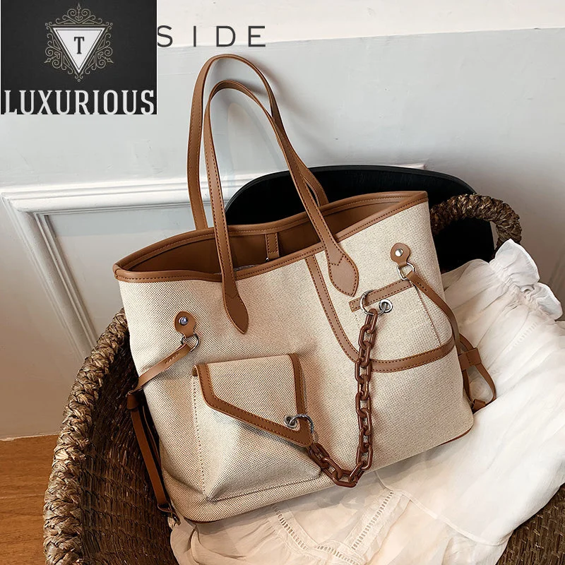 

Large Shoulder Bag for Women 2023 Trend Chain Designer Female Fashion Handbags Purses Tote Bags