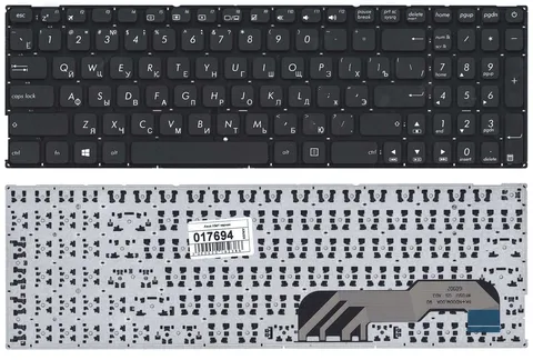 Клавиатура для Asus D541N черная без рамки, плоский Enter