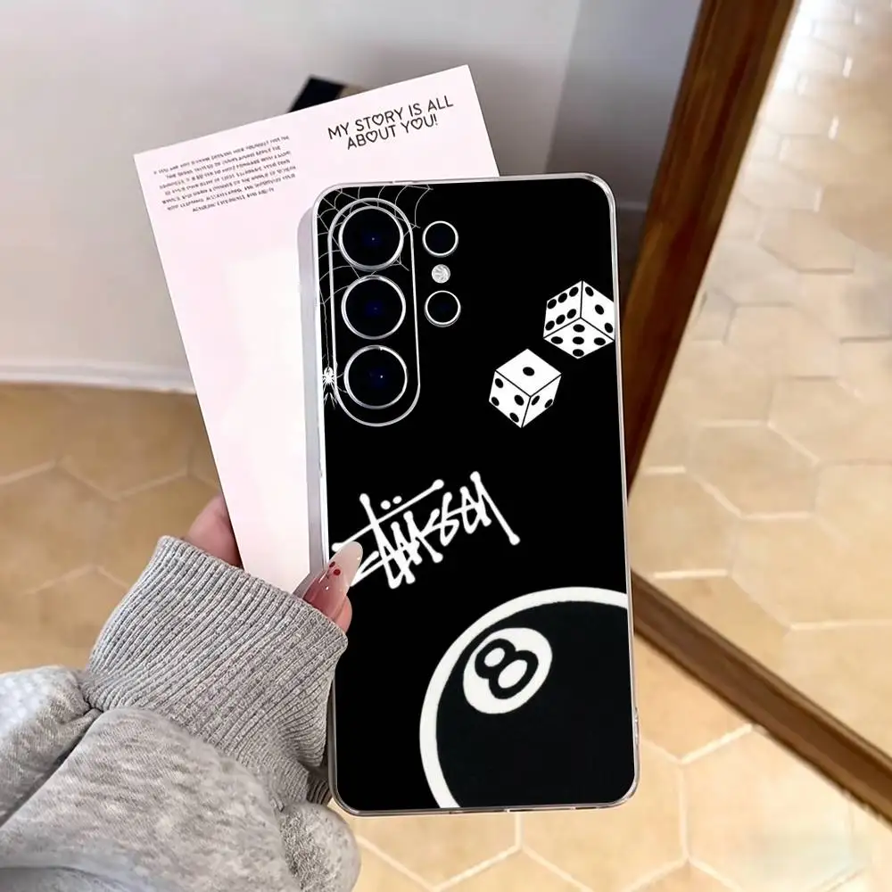 Чехол для телефона S-stussyes-S для Samsung S25, S24, S21, S22, S23, S30, Ultra, S20, Plus, FE, прозрачный (art.: 3920dc758b596) - 3920dc758b596