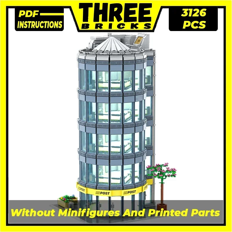 Технические Moc-кирпичи модель с видом на улицу зона в центре города небоскребок