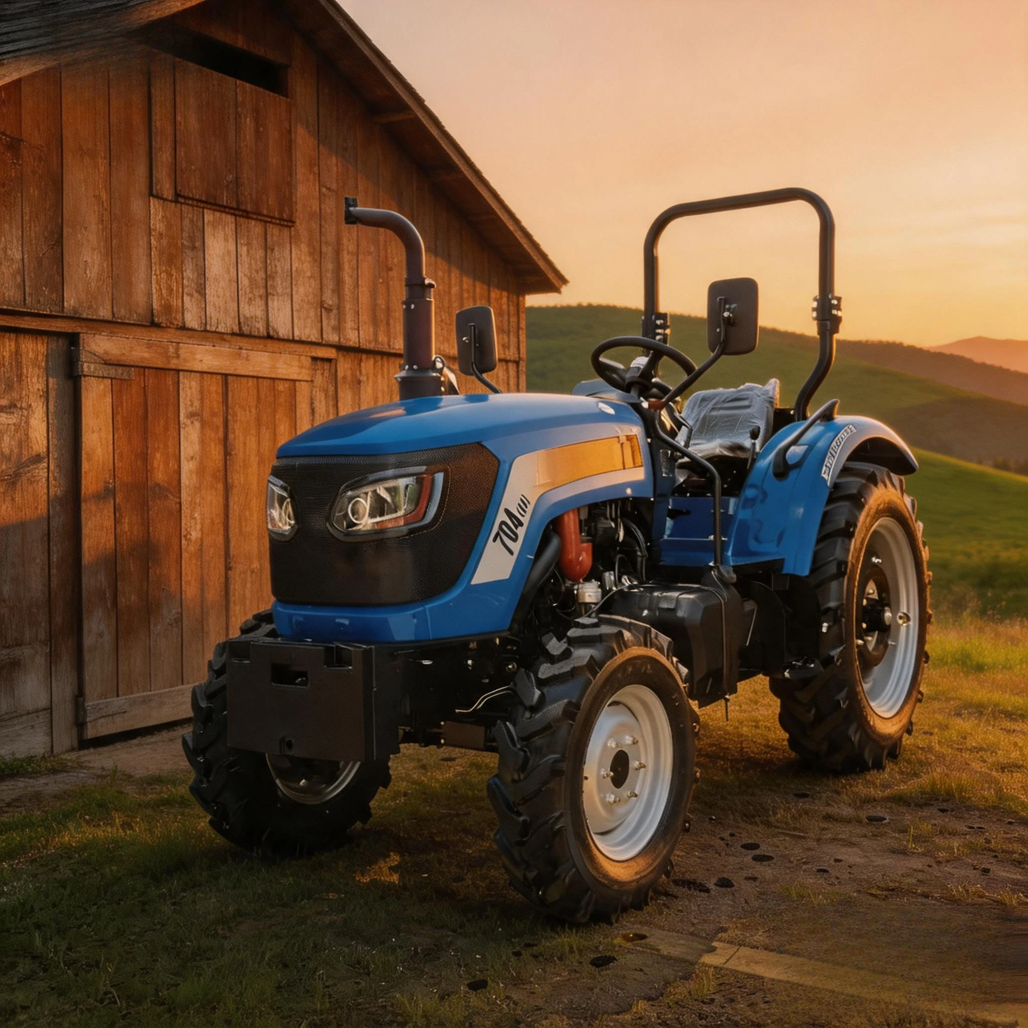 Фото Китайские сельскохозяйственные тракторы для ферм и садов, 4x4, 4WD, дизельные, компактные, мини, 70 л.с., серия 704. №4