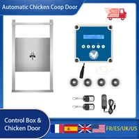 Automatic Chicken Coop Door With Timer & Light Sensor, Low Battery Alarm Function,Four Setting Modes,Two Remote Controls