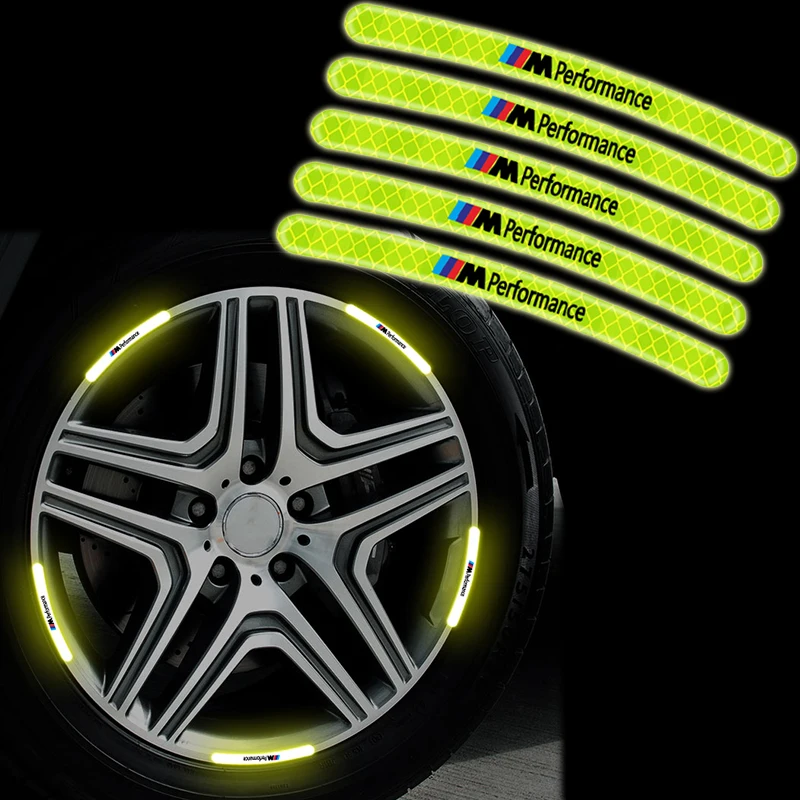 

Car Wheel Hub Reflective Sticker decorative decals car styling For BMW M Performance X1 X3 X5 X6 E90 E91 E60 F16 E70 F30 F10 E63